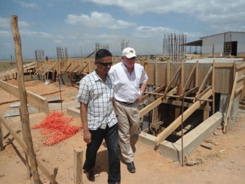 Sir Kyffin inspecting the foundation for Dryer and Silos